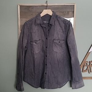 Grey Denim Button Down